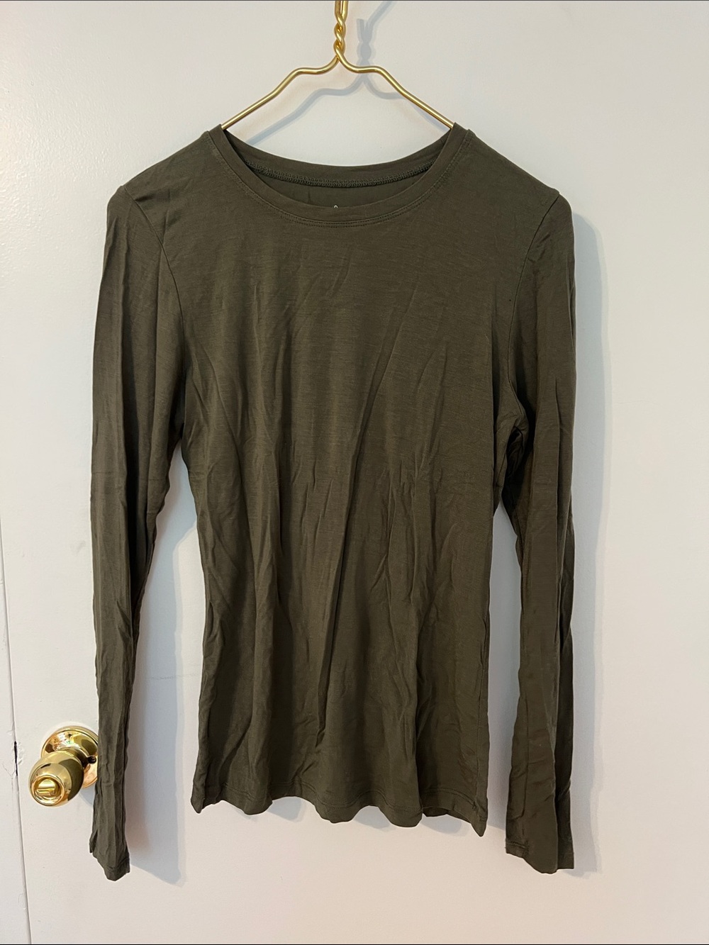 Cuddl Duds Olive Green Long Sleeve Tee
